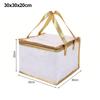 Reusable Aluminum Foil Tote Bag Zipper White Thermal Pizza Insulated Bag Insulated Thermal Cooler Bag