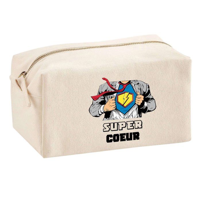 Trousse multifonction Super Cœur Cadeau Anniversaire Noël Collègue Idée Personnalisé Original | Trousse Scolaire Fournitures Bureau