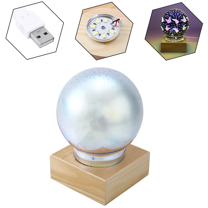 3D светодиодный ночник USB Волшебный шар Бабочка Фейерверк Лампа-проектор Декор Подарки