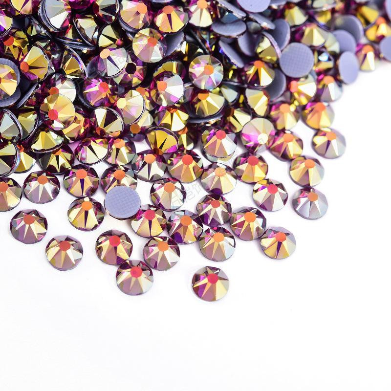 Восемь больших и восемь маленьких имитаций австрийских горячих бриллиантов цвета AB, стеклянные стразы с термоклеевой основой, горячие бриллианты для рукоделия, аксессуары для одежды