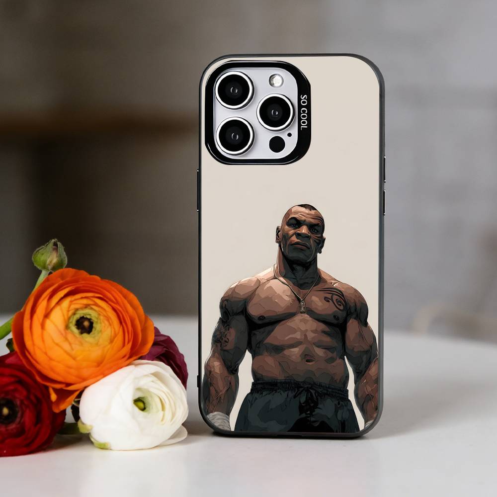 M-Mike Tyson Phone Case For iPhone 17,16,15,14,13,12,11 Plus,Pro Max,XS,Colorful Silver Phone case Funda Cover