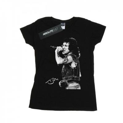 Женская хлопковая футболка Bon Scott с автографом и фотографией