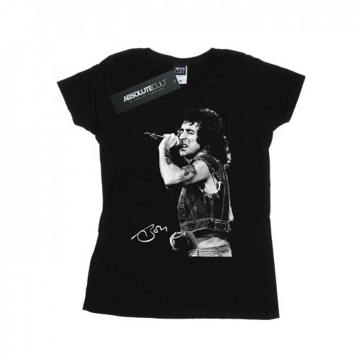 Bon Scott Womens/Ladies Signed Photo Cotton T-Shirt