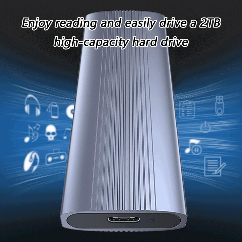 Металлический корпус-бокс для HDD USB 3.2 Type C, безвинтовая установка, совместимость с несколькими платформами, для дисков 2230-2280