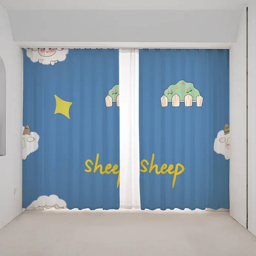 Мультфильм розовый клубника милый кролик щенок котенок принт высокая затемнение занавеска спальня гостиная жалюзи занавеска новый красивый узор