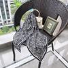 88cm Blue Paisley Silk Wool Square Scarf: Double-Sided Print, Warm Velvet Shawl, Versatile European & American Style.