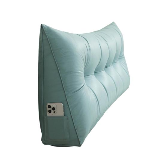 Triangular Headboard Pillow Bed Wedge Pillow with Side Pocket Headboard Back And Waist Support Cushion for Daybed Reading Relaxing