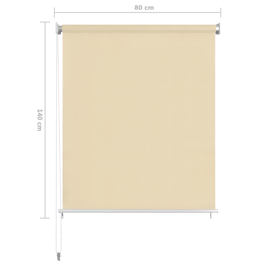 Exterior Roller Blind Cream 80x140 cm HDPE