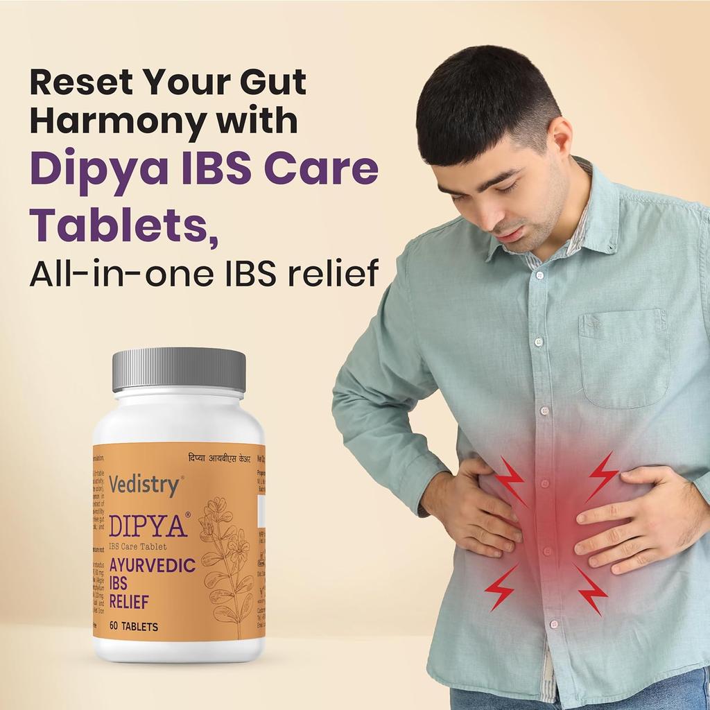 Vedistry Dipya Ayurvedic IBS Care Tablet - Restore Digestive Harmony with Vedistry IBS Care - 60 Tab (Pack of 2)