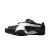 Mostro Power & Grace Comfortable Versatile Leather Fabric Low-Top Running Shoes Unisex Sneaker Black Silver 399827-06
