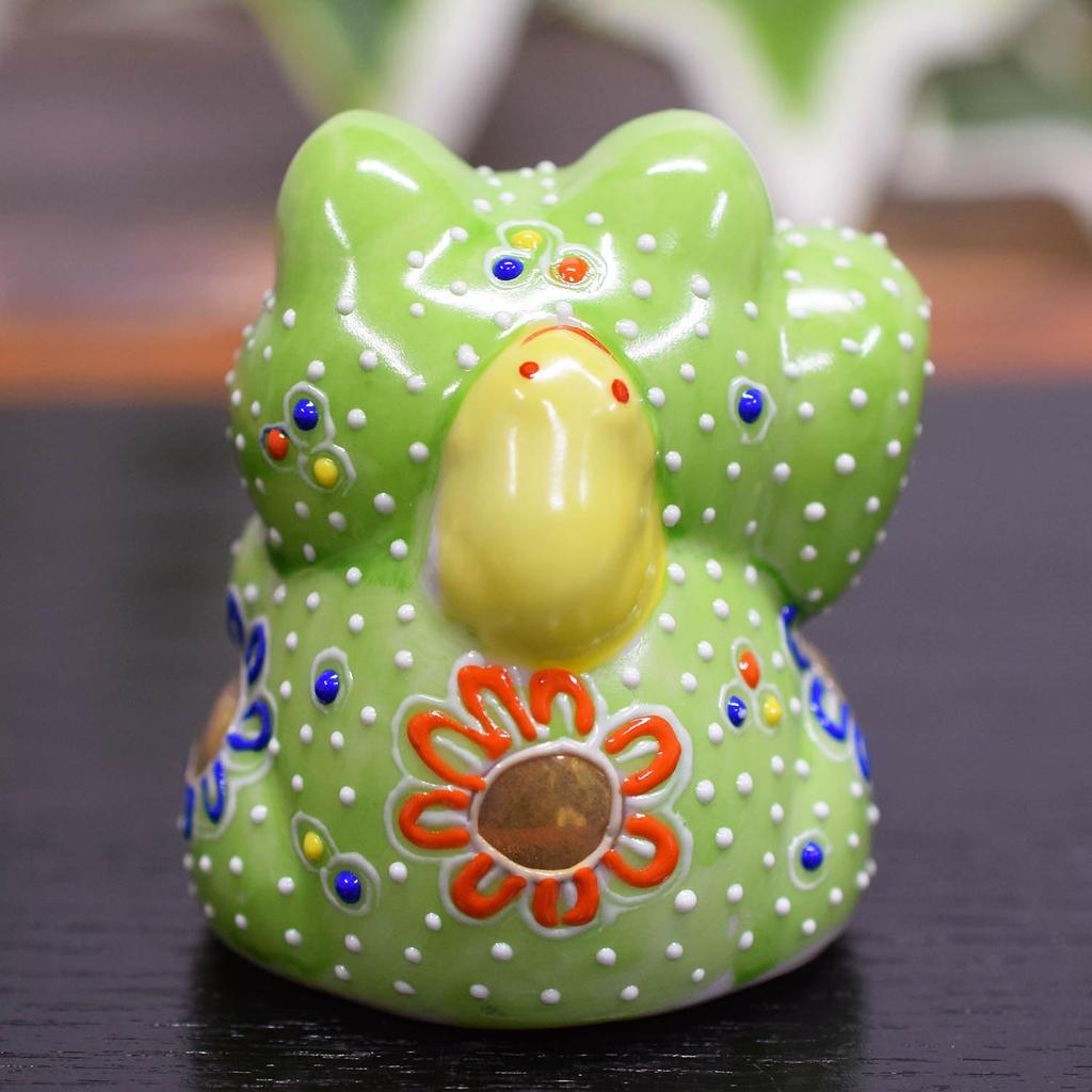 Фигурка лягушки Кутани Керамика Сашими Овальная лягушка Талисман на удачу Предмет фэн-шуй