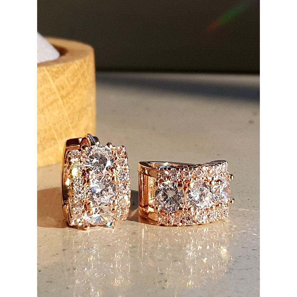 14K G.F. Bling Shine One-Touch Ring Earrings Ea0818