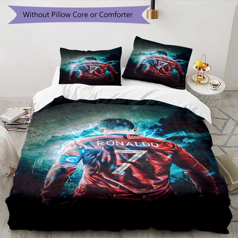 Ronaldo's Leo Messi's Legacy Bedding Set, Breathable Duvet Cover with Pillowcases, Soft Bed Linen for Bedroom Home Decoration, Perfect Festival Birthd