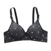Sexy Women Thin Push-up Bra Adjustable Shoulder Straps Dot Print U-Shaped Beauty Back Wireless Anti-sagging Brassiere