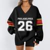 Women's Loose And Comfortable Letter V-neck Sportswear Long-sleeved Sweatshirt Daily Matching Clothes