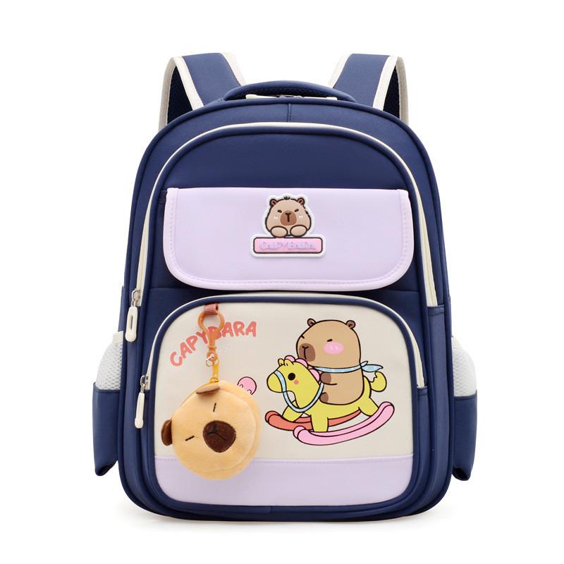 Childrens Capybara Learning And Playing Pattern Cartoon Backpack For Kindergarten And Primary School Students