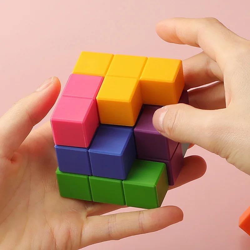 НОВЫЕ 3D Деревянные Игрушки Кубик Сома Дети Раннее Образование Строительный Блок Монтессори Головоломка Игры Игрушки Штурм Мозга Игра Сенсорная Игрушка