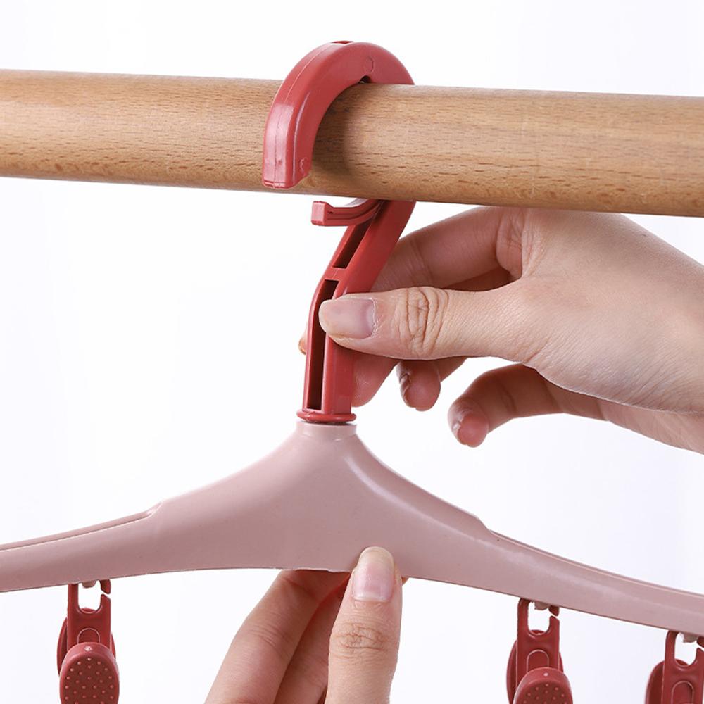 1шт вешалка с зажимом 8 зажимов студенческое общежитие ветрозащитный пластиковый толстый нижнее белье сушилка носки бытовые