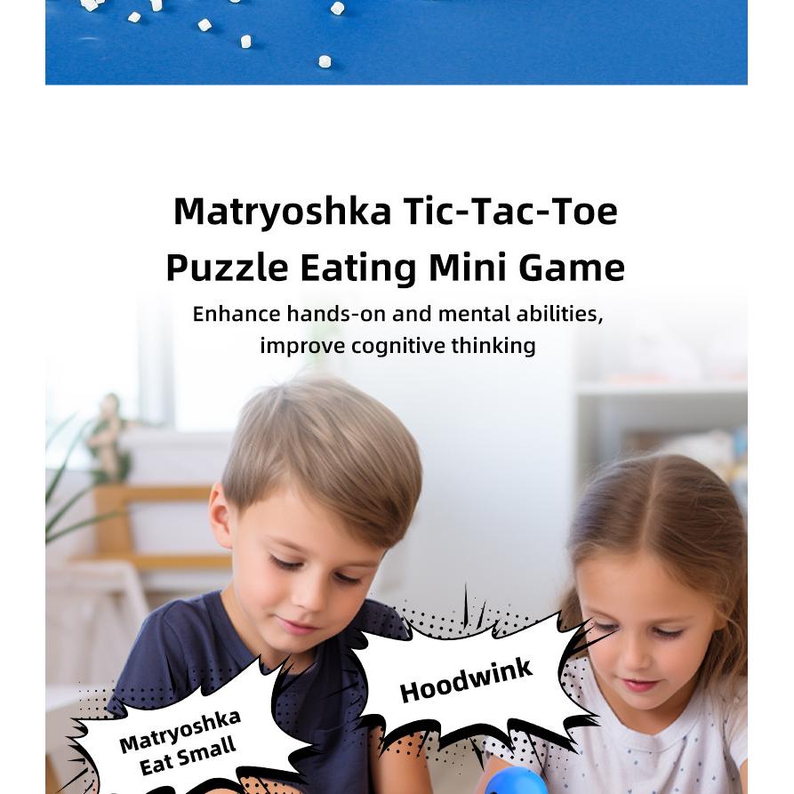 Educational Crossword Chess & Matryoshka Tower Game Set for Kids