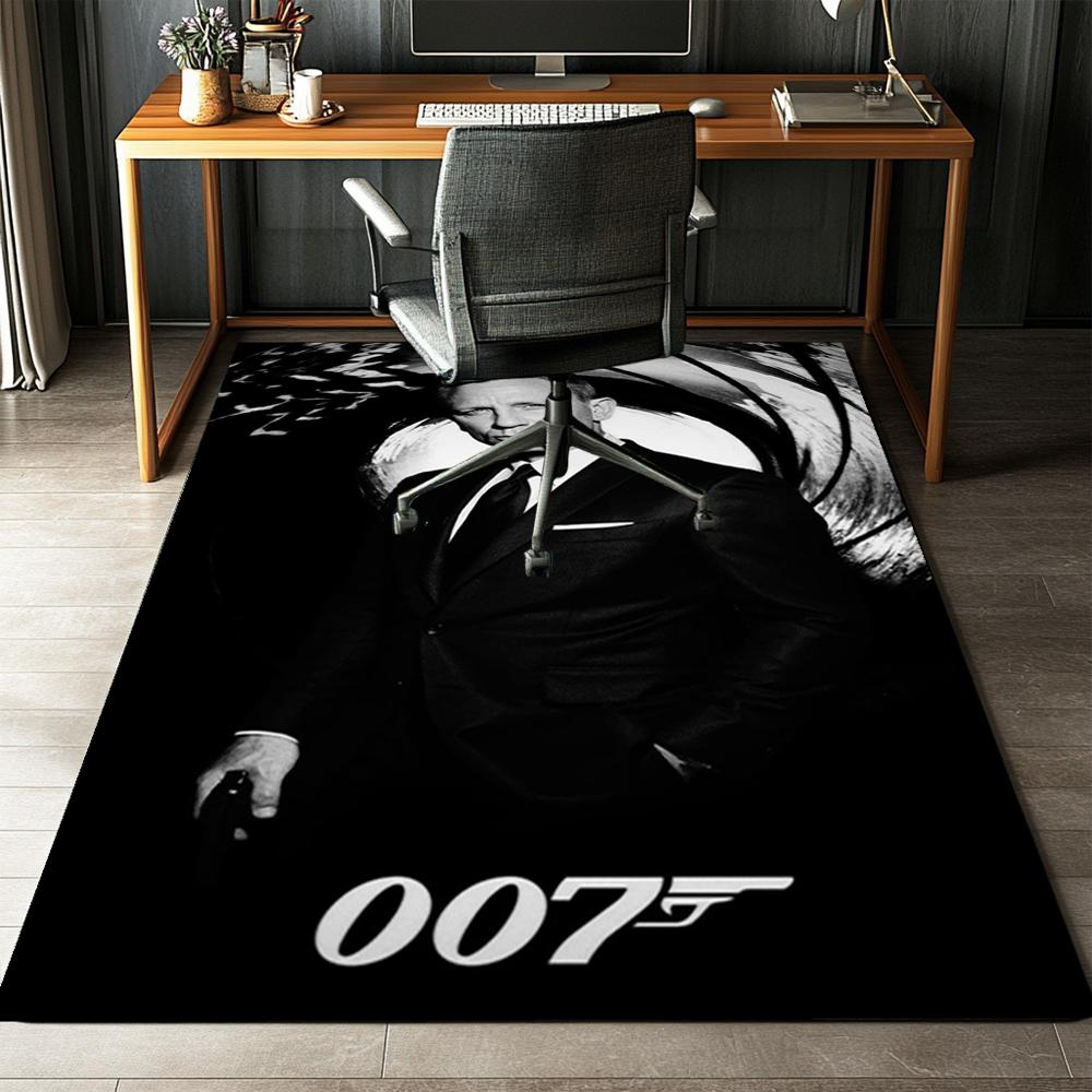 007 James Bond Printed Carpet,Rug,for Office Chair Living Room Bedroom Kitchen Room Decor Gifts.