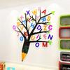 Мультфильм Картина Алфавит Дерево Наклейка На Стену Детский Сад Украшения Наклейки На Стену Домашняя Гостиная 3D Акриловая Наклейка На Стену