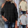 Ladies Fashion Sweater Solid Color Off Shoulder Oversize Loose Sweater