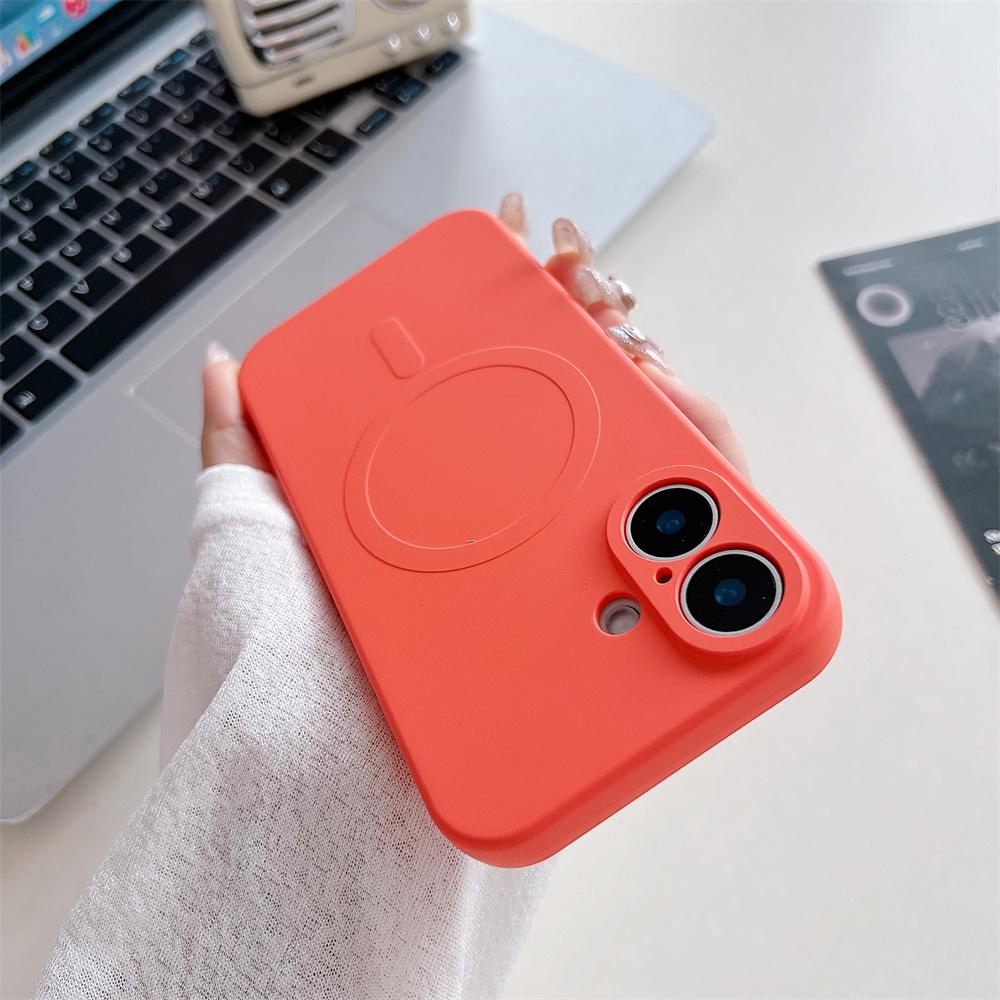 for Liquid Silicone Case for For Iphone 16 1 14 17 Pro Max Plus 12 13 11 17 Air Magnetic Soft Shockproof Ultra Slim Cover