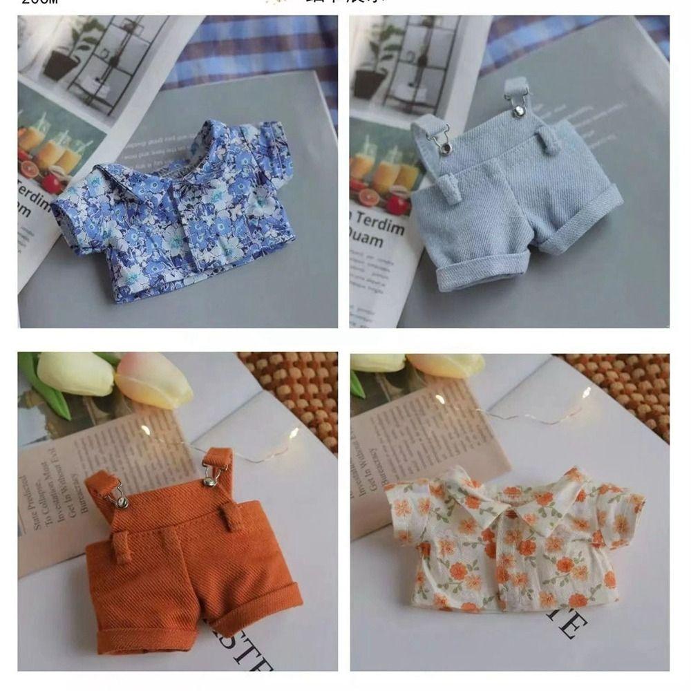 2 Colors T-shirt Pants Mini Clothes Overalls Suit New Doll Clothes 20cm Cotton Doll