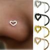 1 Pcs Sterling Silver Heart Nose Studs Shape Pins Rings Womens Jewerly Accessories Creative Gifts Decoration Supplies