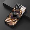 Черно-золотой Чехол для телефона из стекла с рисунком яблока Для iPhone 17 16 15 14 Pro Max 13 12 11 16E 17Air 7 Plus XR XS X