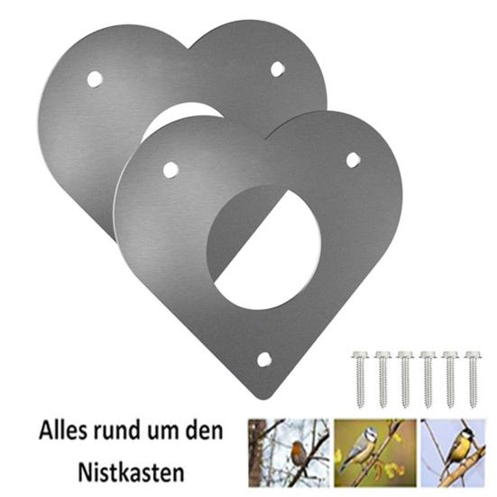 2Pcs Metal Birdhouse Guard Portal Woodpecker Nesting Box Protection Board with Screws