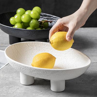 Дом Гостиная Кофейный столик Конфетница Тарелка для закусок Тарелка для фруктов Креативная личность Ретро Трехногий Овальный Тарелка для сухофруктов Черно-белый