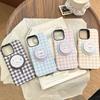 Magnetic Plaid Cartoon Bracket Apple 16 Mobile Phone Case IPhone 13 Suitable for 11 Philin Small Animals 15promax