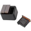 Battery Charger Kit for DJI OSMO Action Camera 3 Pack 1300mAh Batteries and 3 Channel Charger with LED Indicator