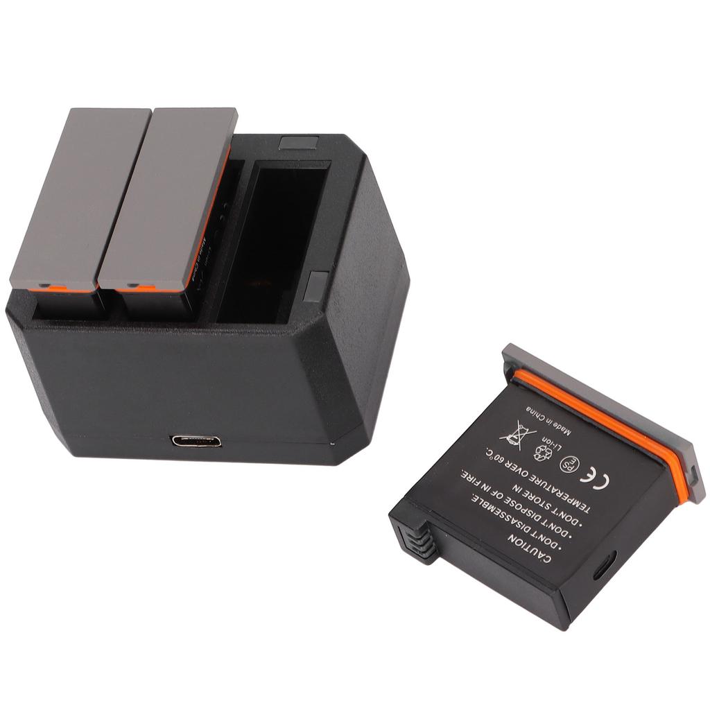 Battery Charger Kit for DJI OSMO Action Camera 3 Pack 1300mAh Batteries and 3 Channel Charger with LED Indicator