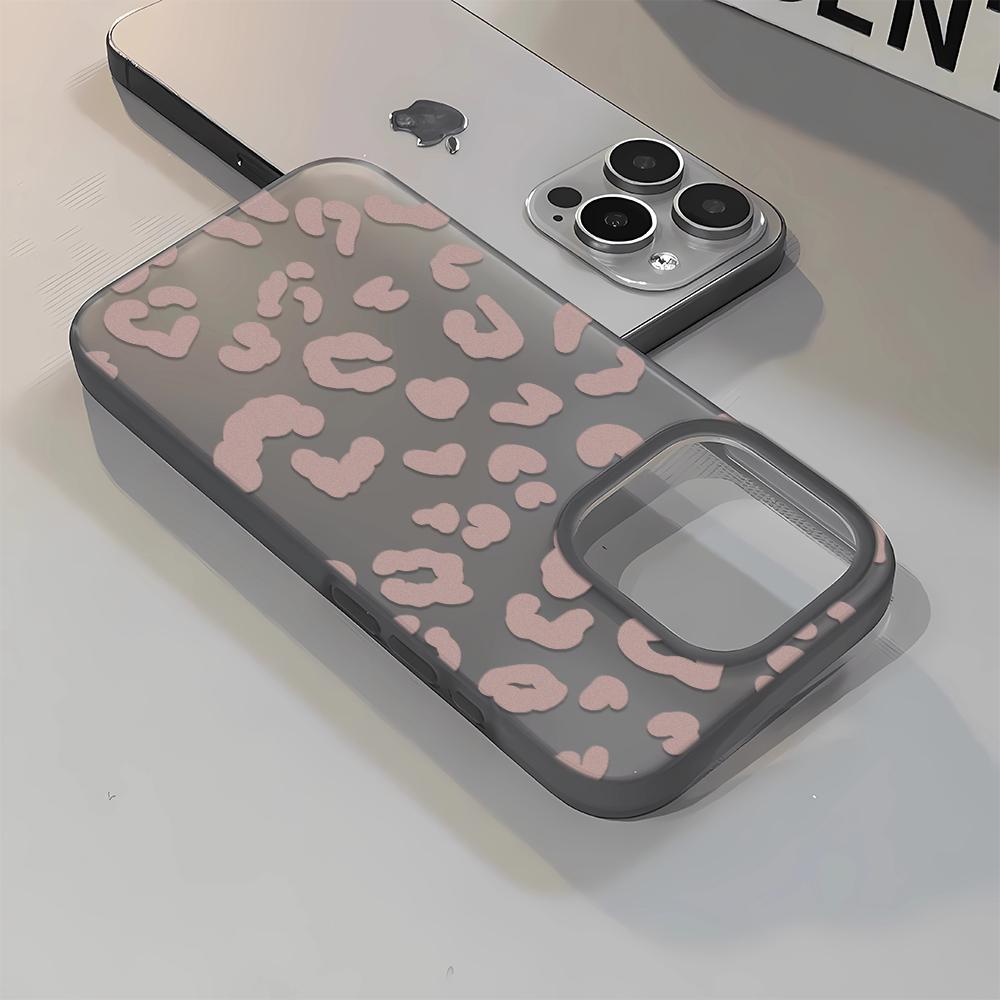 Pink Leopard Print Silicone Phone Case For IPhone 17 17Air 16 15 14 13 12 11 ProMax 16Plus Shockproof Soft Bumper Cover