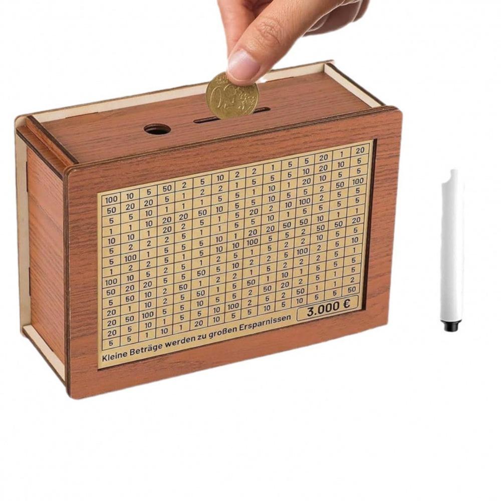 Копилка в виде доллара и евро, деревянная копилка с многоразовой копилкой с целью сбережения и числами