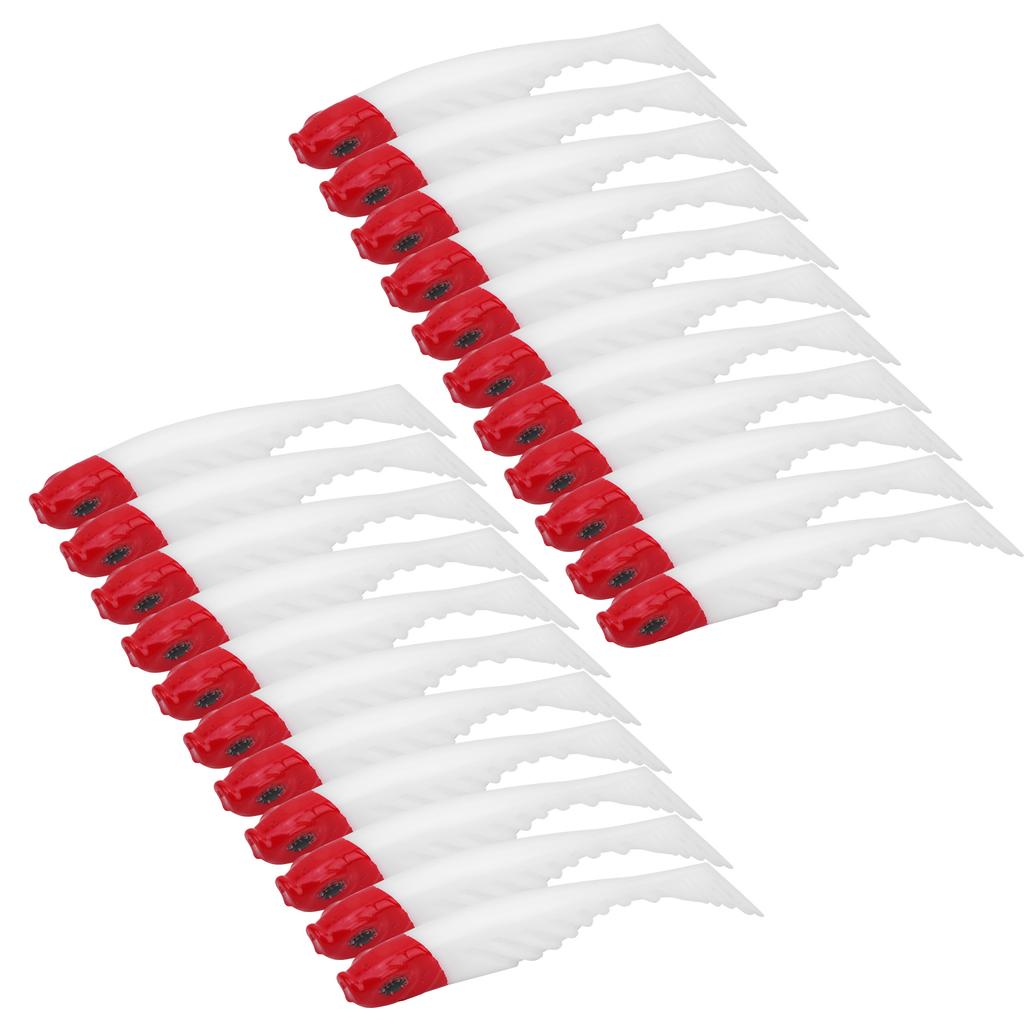 20pcs Soft Bait Worm 7cm Fishing Lures Artificial T Tail Silica Gel Bait for Fishing Blanc