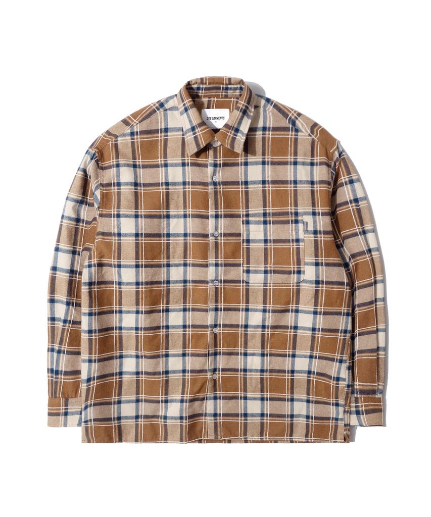 QT8 GARMENTS Lb Rustic Core Flannel Check Shirt (Beige)