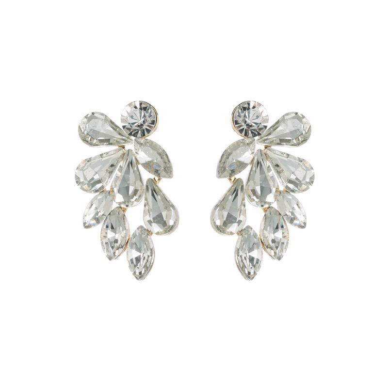 Женские серьги-гвоздики, цветные серьги из кристаллического сплава, стеклянные геометрические преувеличенные серьги