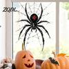 Waterproof PVC Window Film Halloween Spider Static Clings, Web Decals, Black Wall Decor Removable Spooky Stickers for Indoor Outdoor Glass Doors