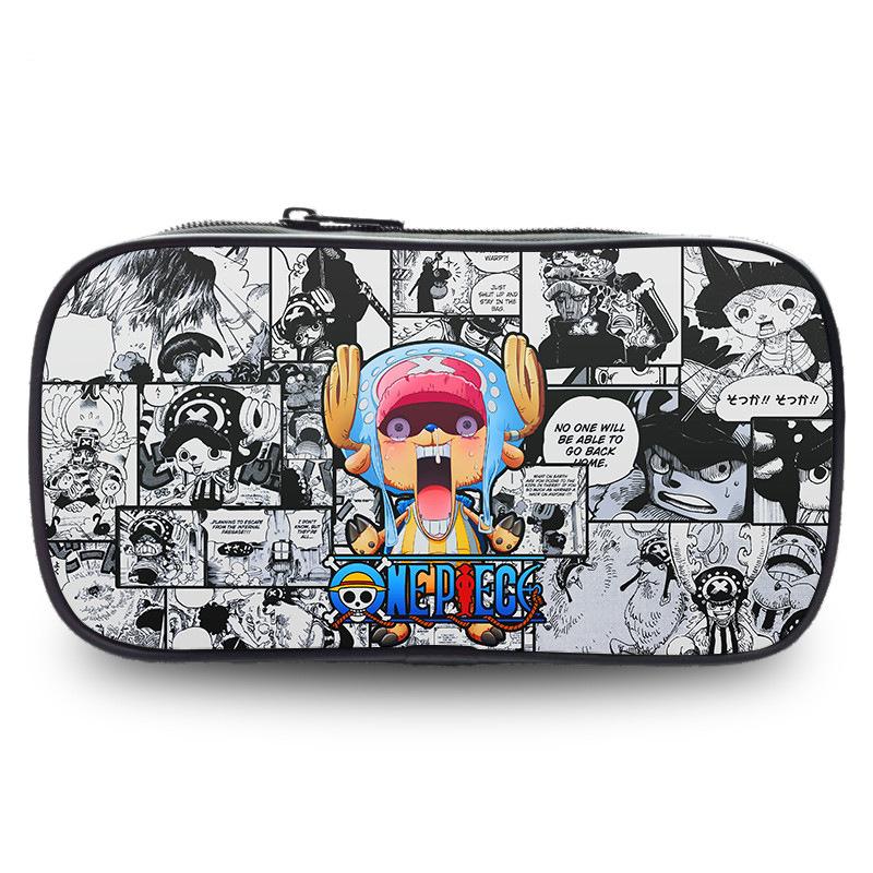 One Piece Обезьяна D. Пенал с рисунком Луффи, косметичка, пенал для ручек, студенческий, большая вместимость, школьные принадлежности, пенал на молнии