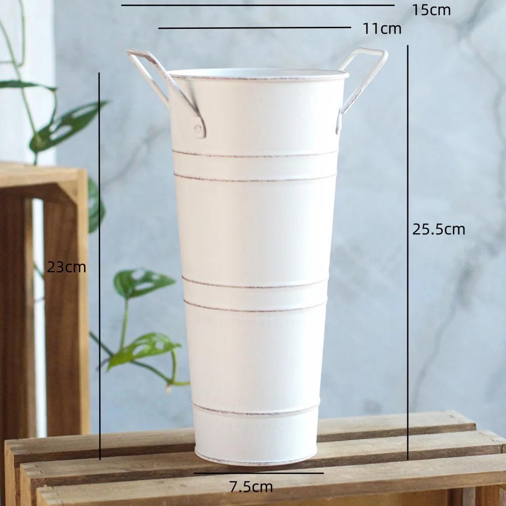 Ваза из оцинкованного листового железа, декоративная ваза для сухоцветов, металлическая ваза для домашнего декора, флористы, ведра для цветов