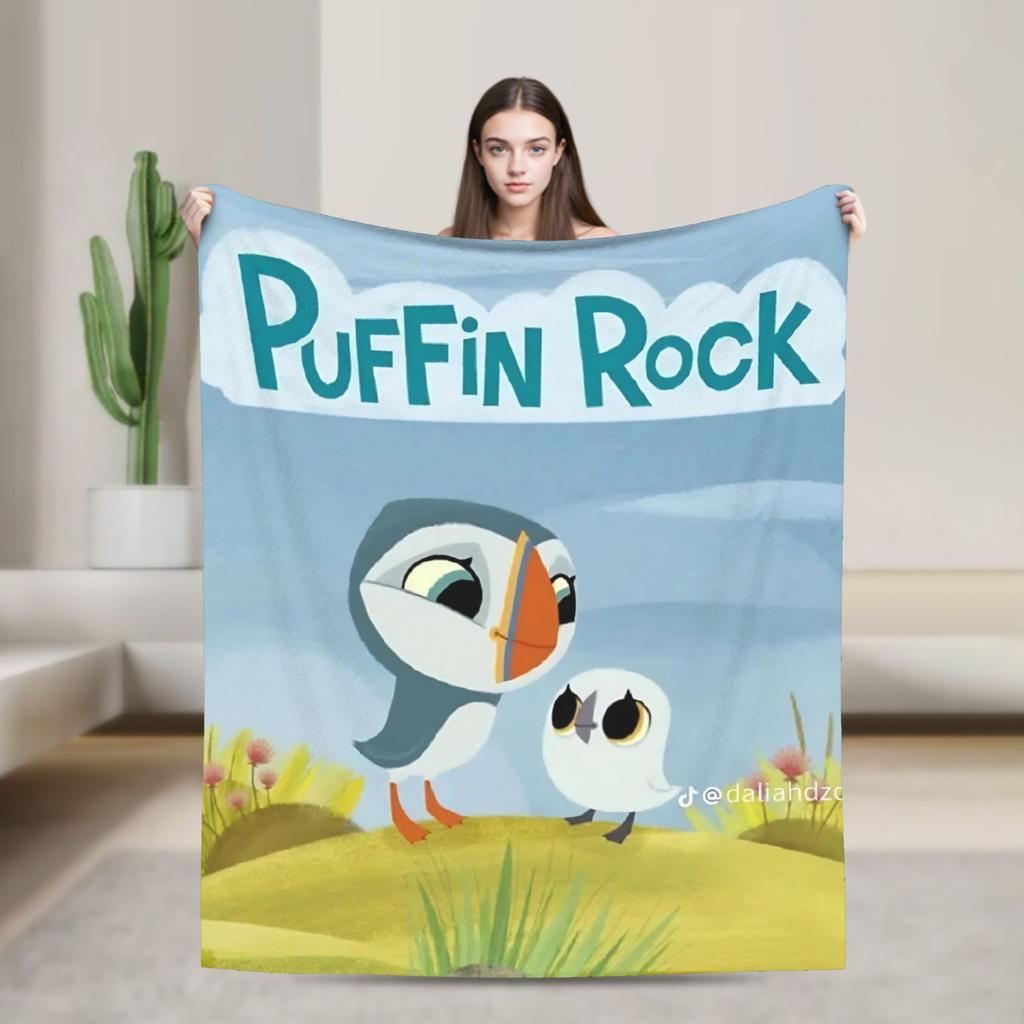 Puffin Rock Oona Baba   Blankets  Travel Flannel Throw Blanket For Couch Chair Soft Custom Quality Bedspread Birthday Gift