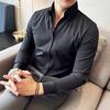 British Style Striped Shirt for Men Long Sleeve Casual Business Dress Shirts Fashion Versatile Social Party Tuxedo Blouse