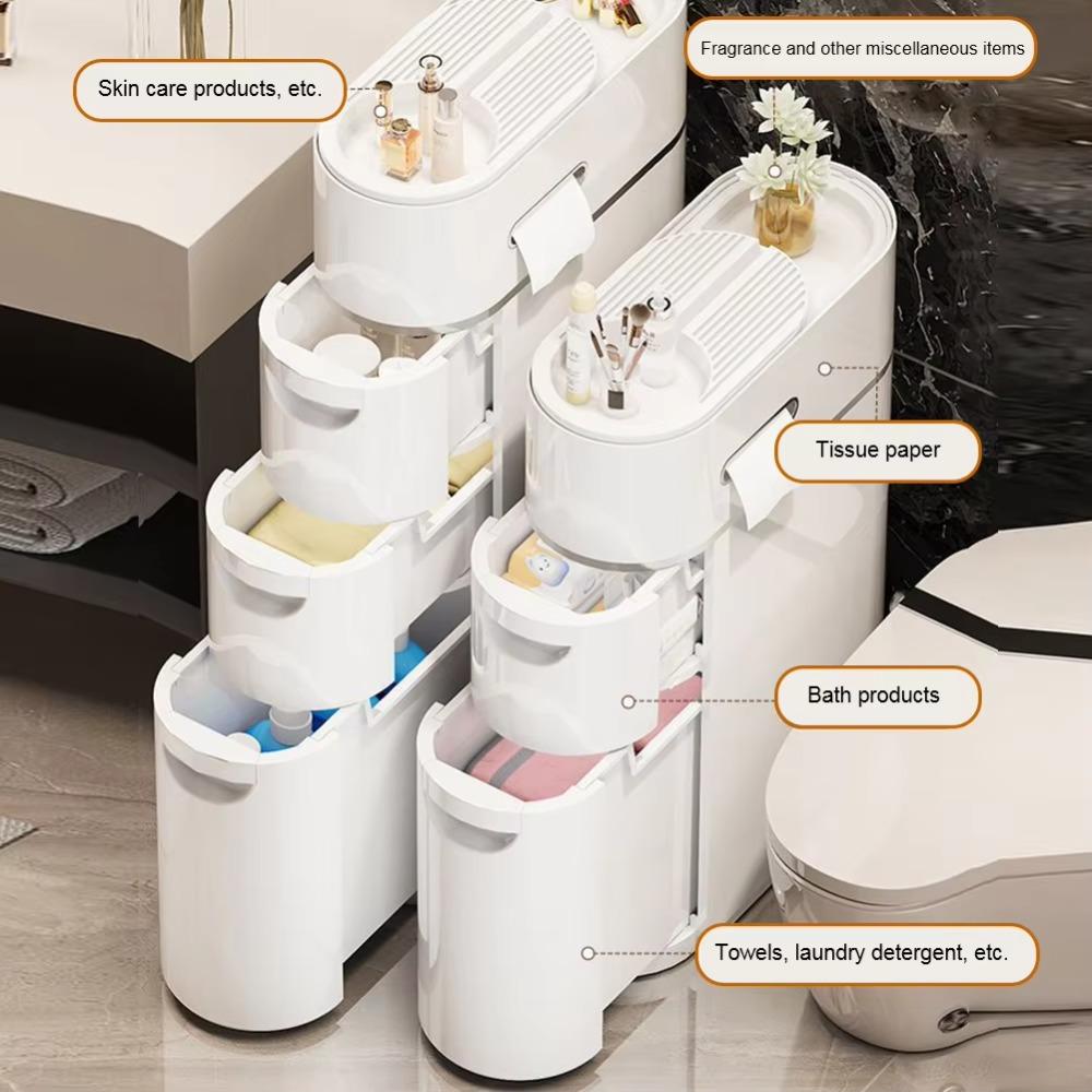 Large Capacity Gap Storage Organizer Movable Plastic Storage Rack  Small Spaces