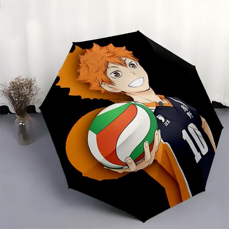 Haikyuu! Automatic Opening and Closing, 8 rib Structure Portable Umbrella, Suitable for Men and Women in All Seasons Perfect Gift for Holid