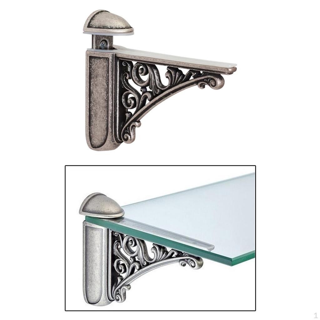 Glass Shelf Bracket Wall Adjustable Mounted for Bathroom Kitchen Home