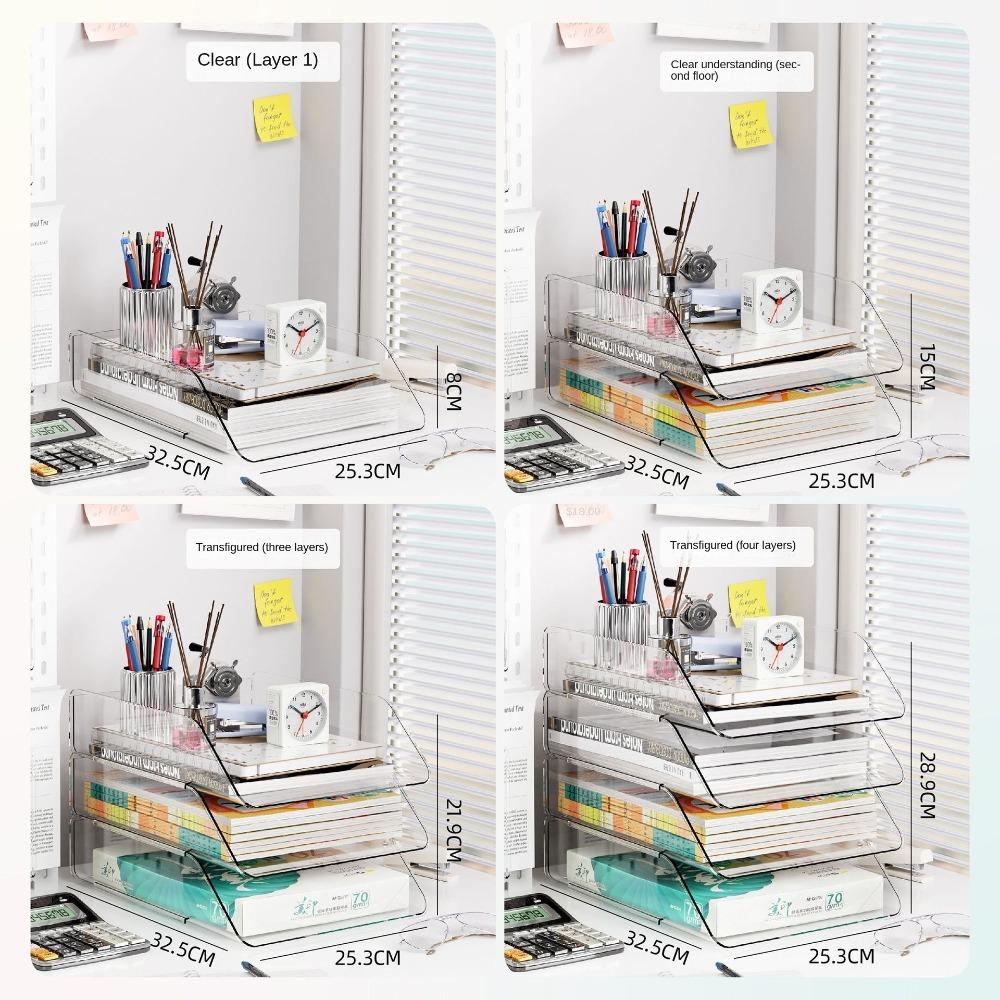 Прозрачный органайзер для документов формата А4, большая вместимость, коробка-держатель для бумаги для дома и офиса