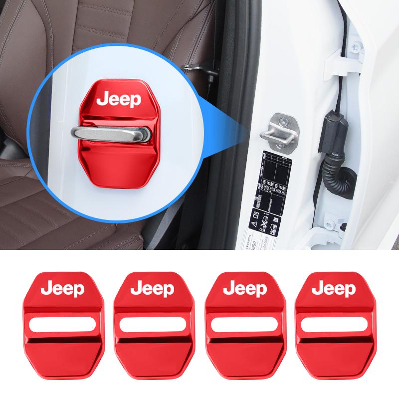 Для Jeep 4 шт. Накладки на замки дверей автомобиля Защитные накладки Аксессуары Для Jeep Grand Cherokee Wrangler JK Gladiator Compass Renegad